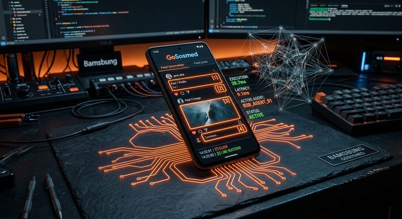 Bamsbung GoSosmed Autonomous Mobile Agent Execution on Real Android Device